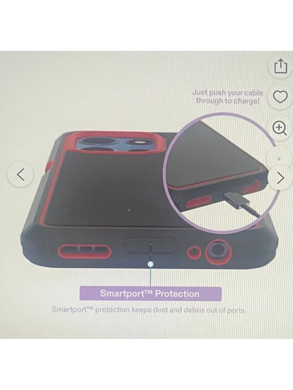 Onn Slim Rugged Case for Samsung moto g (2025) Red/Black